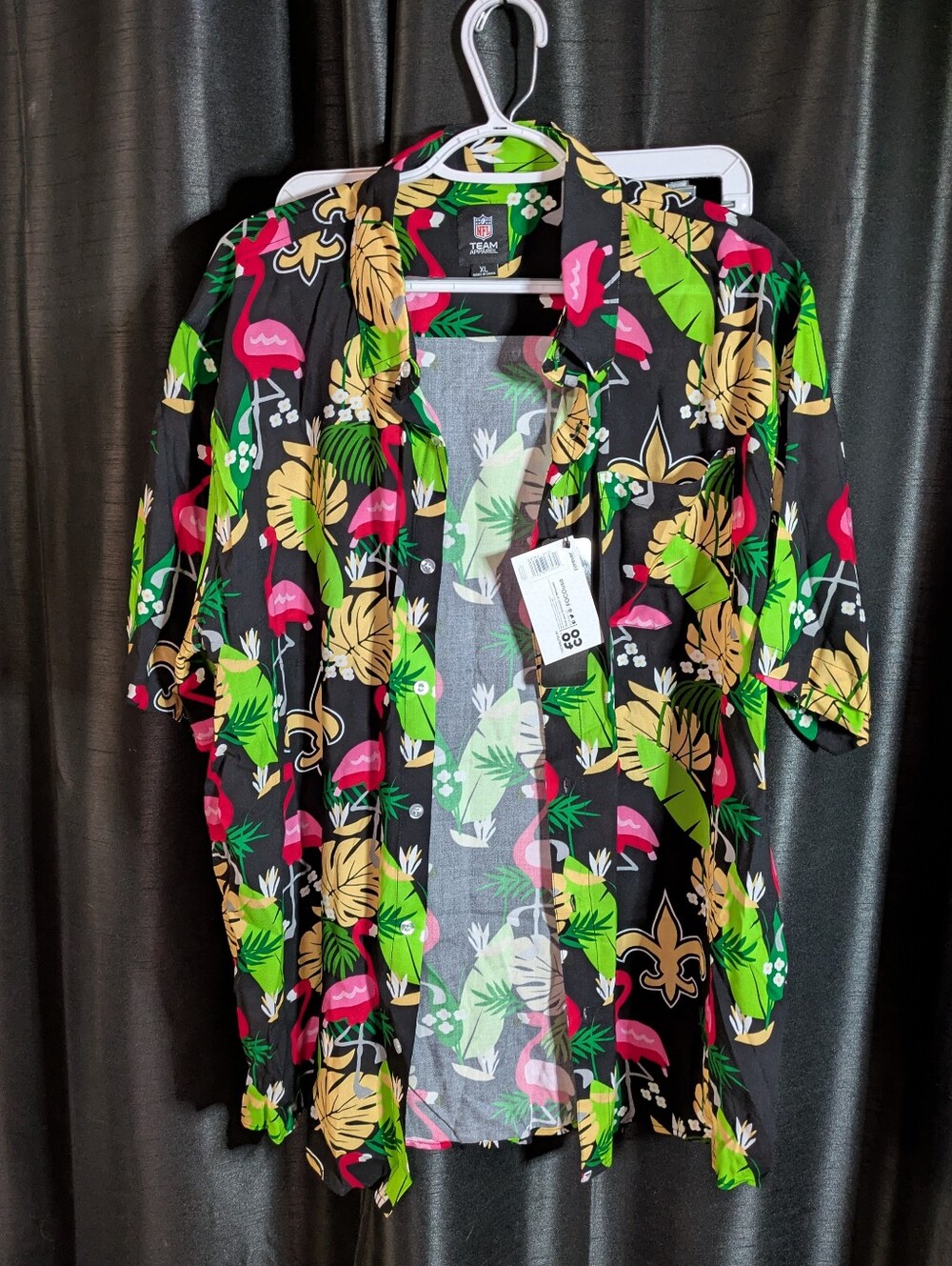 E2 NFL Team Apparel New Orleans Saints Tropical Flamingo Floral Duster Kimono XL